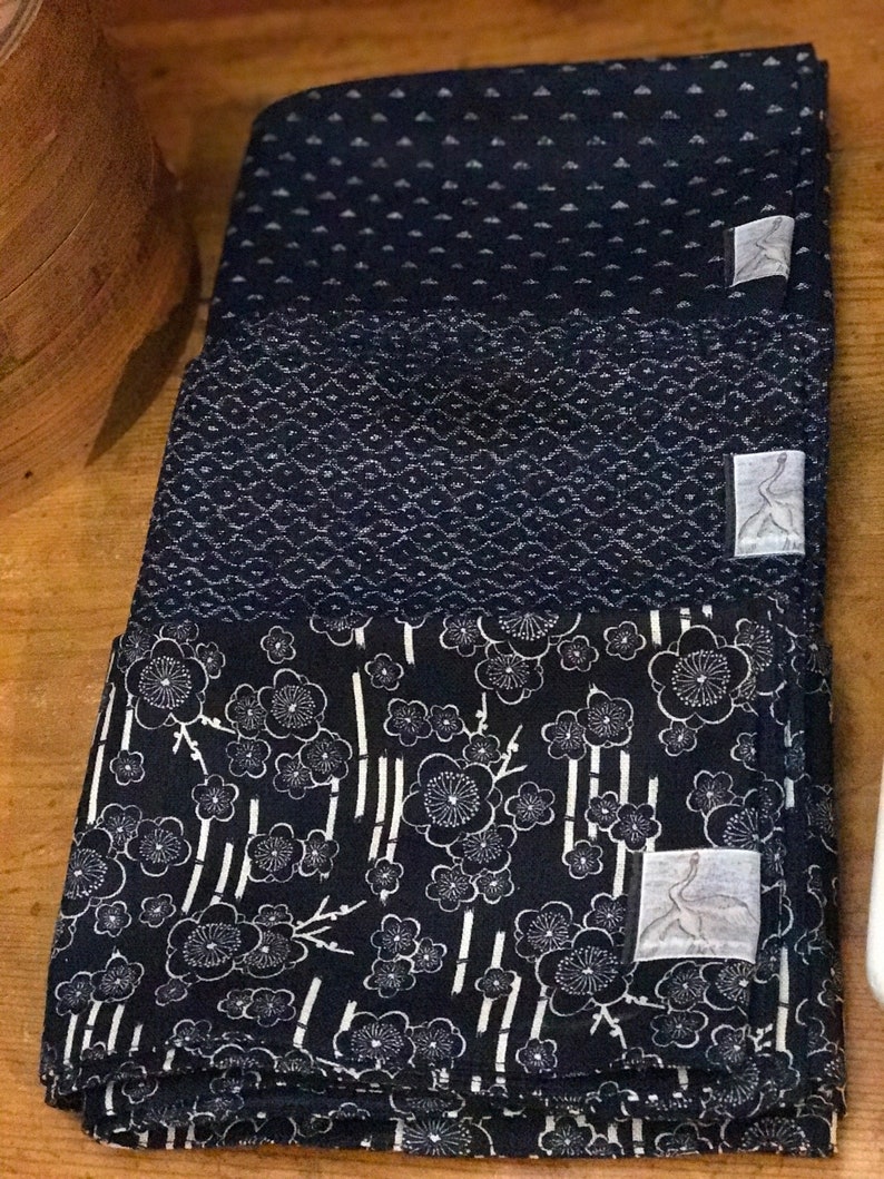 made to order Japanese motif homespun cotton obi sashes regular or plus size length image 2