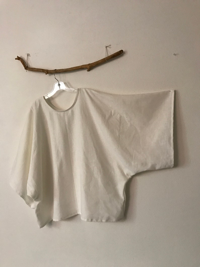 Oversize Heavy Linen Wide Kimono Sleeve Top Made to Fit Etsy