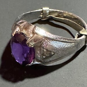 Sterling Amethyst Vintage Ring - Größe 10