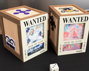 One Piece TCG Wooden Deck Box – Wanted Poster Design, Leader Window, Card Divider