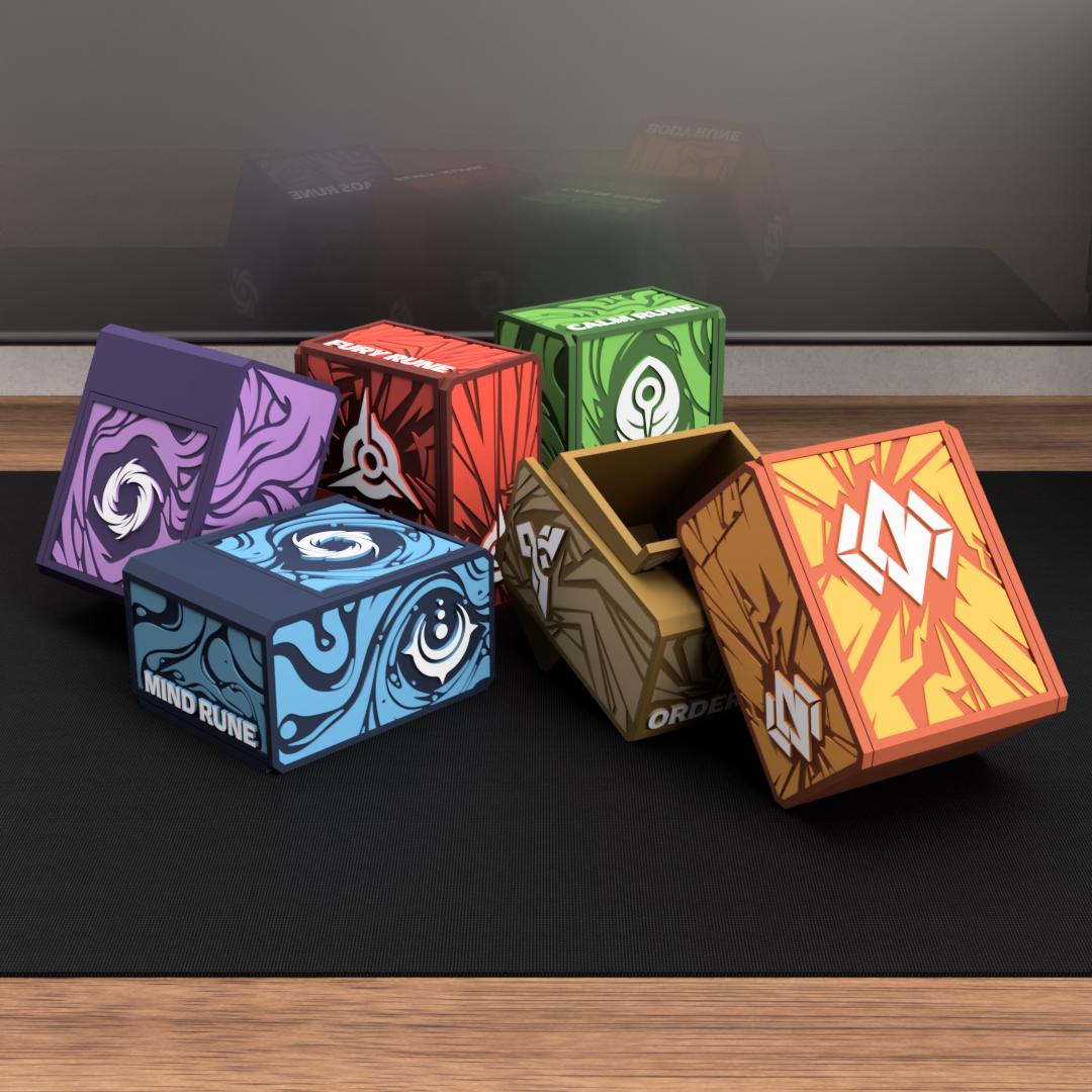 Riftbound Rune Deck Box – 3D Printed TCG Deck Case | 6 Elemental Styles ...