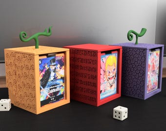 One Piece TCG Deck Box – Devil Fruit, Poneglyph Case – Holds 70 Sleeved Cards, Dice