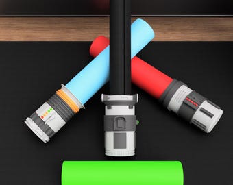 Lightsaber Playmat Holder – Star Wars Inspired Playmat Tube – Darth Vader, Obi-Wan, or Yoda Hilt Design – TCG Storage Case – MTG / Pokémon