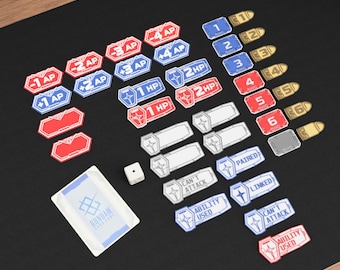 Gundam Inspired TCG Token Set & Deck Box – 3D Printed Anime Card Gaming Accessories