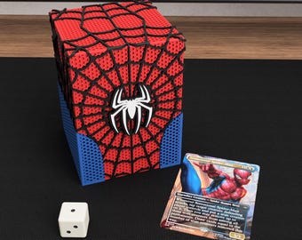 Spider-Inspired MTG Deck Box | Holds 100+ Cards | Web Design TCG Case