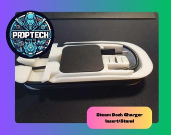 Steam Deck Charger Insert & Carrying Case Accessory | Portable Storage, Travel-Friendly Gaming Gear