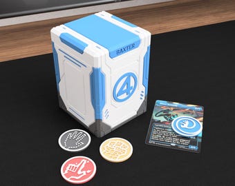 Fantastic Four Inspired Commander Deck Box | Holds 100+ Sleeved MTG Cards | Customizable Logo | Fits 90+ Double Sleeved Cards
