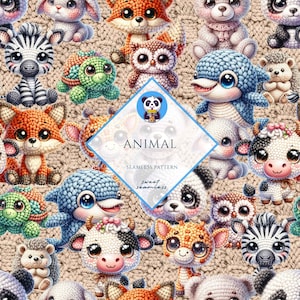 Animal Seamless | Animal Pattern | Cute Seamless Repeat Pattern| Backgrounds | Printable Digital Paper | Bundle Paper