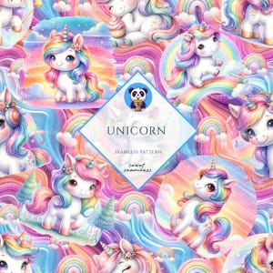 Unicorn Seamless | Unicorn Pattern | Cute Seamless Repeat Pattern| Backgrounds | Printable Digital Paper | Bundle Paper