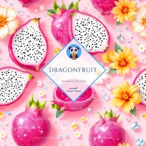 Dragonfruit Seamless | Dragonfruit Pattern | Cute Seamless Repeat Pattern| Backgrounds | Printable Digital Paper | Bundle Paper