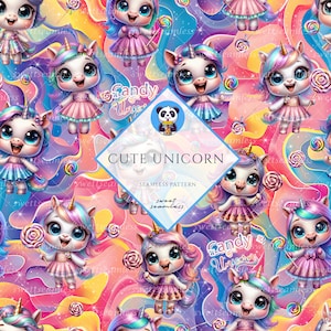 Unicorn Seamless | Unicorn Pattern | Cute Seamless Repeat Pattern| Backgrounds | Printable Digital Paper | Bundle Paper