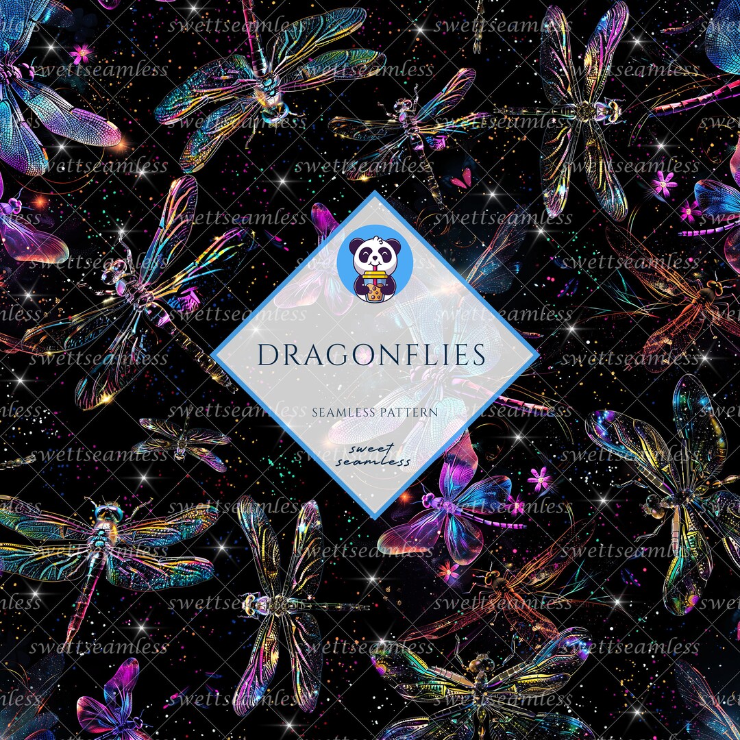 Dragonflies Seamless Dragonflies Pattern Cute Seamless Repeat Pattern ...