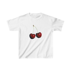 Dark Red Cherry Baby Tee | Y2K Graphic Baby Tee, 90s Baby Tee, Graphic Shirt Crop, Coquette, Vintage Design