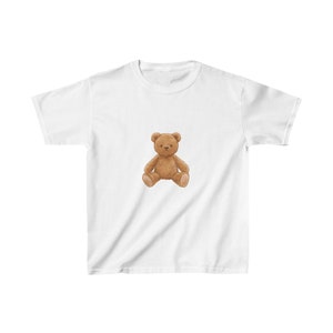Cute Teddy Bear Baby Tee | Y2K Graphic Baby Tee, 90s Baby Tee, Graphic Shirt Crop, Coquette, Vintage Design