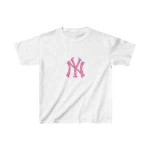 Pink Cheetah Yankees Logo Baby Tee - Etsy Pink Cheetah Yankees Logo Baby Tee - Etsy