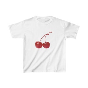 Cherry Baby Tee | Y2K Graphic Baby Tee, 90s Baby Tee, Graphic Shirt Crop, Coquette, Vintage Design