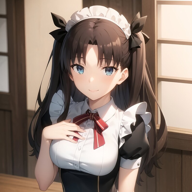 NSFW ART 24 Exclusive Images of Rin Tohsaka from Fate in a Maid Outfit