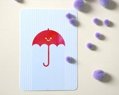 Carte postale Parapluie ou Chat-fleur ou Ours-fleur