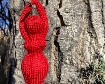 Red Moon Goddess Knitting Pattern, Goddess Pattern, Goddess Knitting Pattern, Goddess Doll, Knit Goddess Doll, Knit Goddess Red Moon Goddess