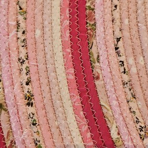 Handmade Fabric and Rope Runner Mat Rug Bathmat, Pink Hot Pastel Barbie ...