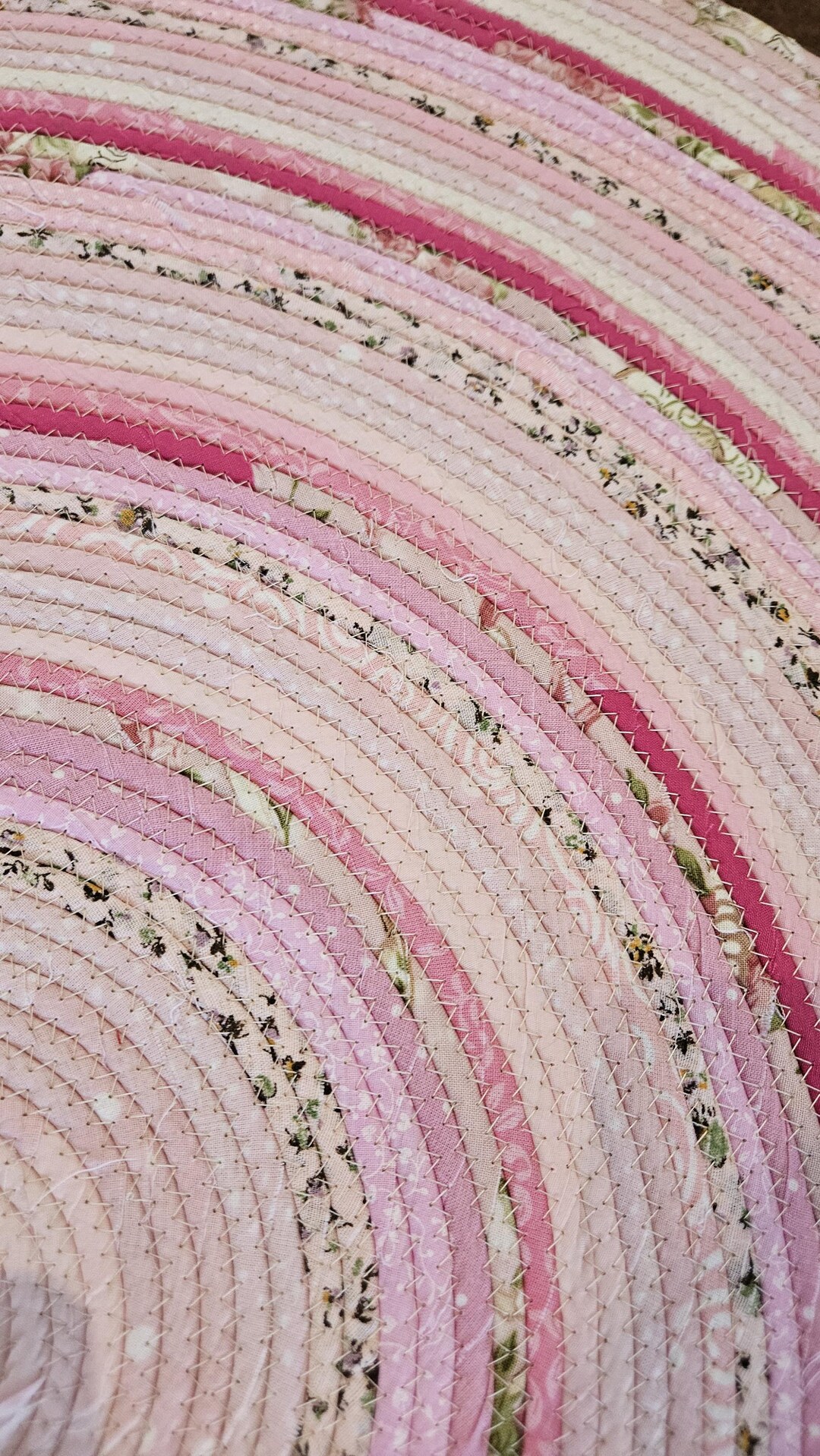 Handmade Fabric and Rope Runner Mat Rug Bathmat, Pink Hot Pastel Barbie ...