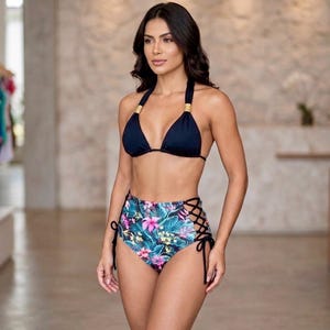 Colombian High Waist Bikini Set | Tummy Control Two Piece Swimsuit | Shaping Swimwear for Women