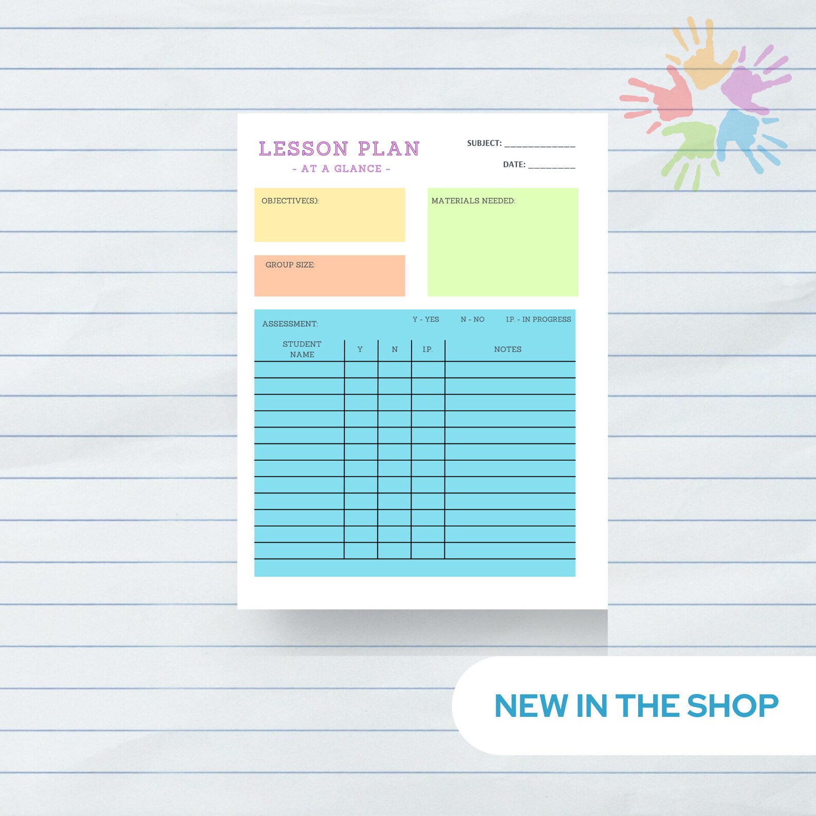 Printable Lesson Plan Templates: Set of 5 (instant Download) - Etsy