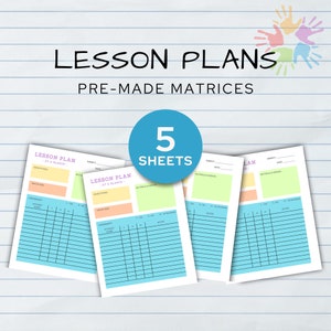 Lesson Plans | Student Assessment | Lesson Plan Template | Teacher Matrices | Homeschool Lesson Plan