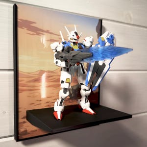 燃えるデイライト（アニメスタイル）ガンプラ背景壁ディスプレイ HG＆RGガンダムモデル用 - 壁掛けまたはスタンド - 彼、彼女、夫へのギフト