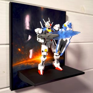 ニュードーン ガンプラ バックドロップ ウォールディスプレイ HG & RG ガンダムモデル用 - 壁掛けまたはスタンド - 彼、彼女、夫、息子へのギフト