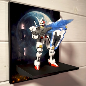ムーンライト ガンプラ バックドロップ ウォールディスプレイ HG & RG ガンダムモデル用 - 壁掛けまたはスタンド - 彼、彼女、夫、息子へのギフト