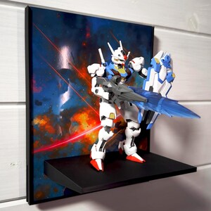 Aftermath (アニメスタイル) ガンプラ バックドロップ ウォールディスプレイ HG & RG ガンダムモデル用 - 壁掛けまたはスタンド - 彼、彼女、夫、息子へのギフト