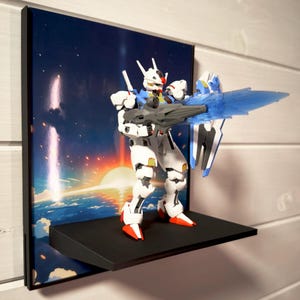 ニュードーン（アニメスタイル）ガンプラ背景壁ディスプレイ HG＆RGガンダムモデル用 - 壁掛けまたはスタンド - 彼、彼女、夫、息子へのギフト