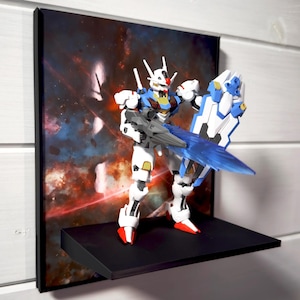 Aftermath ガンプラ バックドロップ ウォールディスプレイ HG & RG ガンダムモデル用 - 壁掛けまたはスタンド - 彼、彼女、夫、息子へのギフト