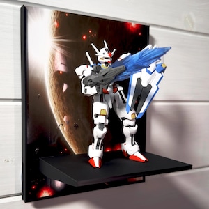 ダスト・アンド・デス ガンプラ バックドロップ ウォールディスプレイ HG & RG ガンダムモデル用 - 壁掛けまたはスタンド - 彼、彼女、夫、息子へのギフト