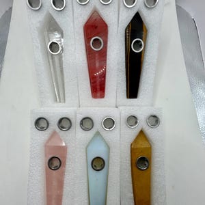 Assorted quartz crystal pipes