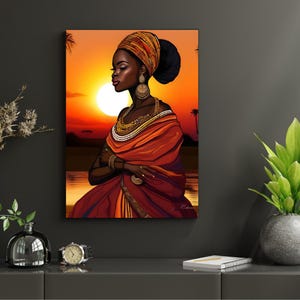 African Digital Art | Printable African Wall Decor | Black Art for Modern Homes |African-Inspired Digital Prints | African Woman Digital Art