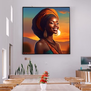African Digital Art | Printable African Wall Decor | Black Art for Modern Homes |African-Inspired Digital Prints | African Woman Digital Art