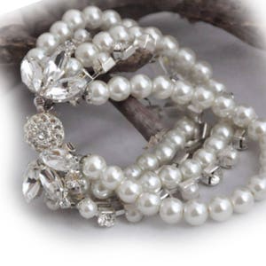 Bridal Pearl Bracelet: Rhinestone Wedding Jewelry