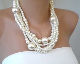 All Luxurious, All Timeless + 30%SALE Bridal Jewelry, Statement Wedding Necklace,Bridal Pearl Necklace