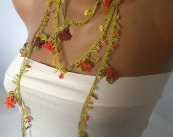200 cm 78 INCHES HANDMADE HYACINTHS NECKLACE SCARF