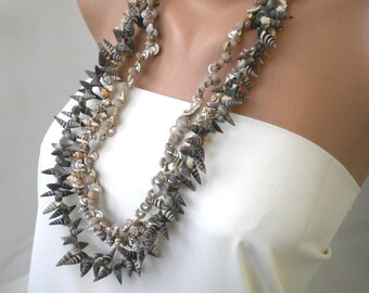 All Luxurious, All Timeless + 30%SALE Bridal Jewelry, Handmade sea shell necklace with copper chain  Hula performance