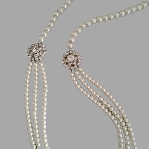 New Season Handmade Bridal Long Necklace with 2 Crystal Brooches