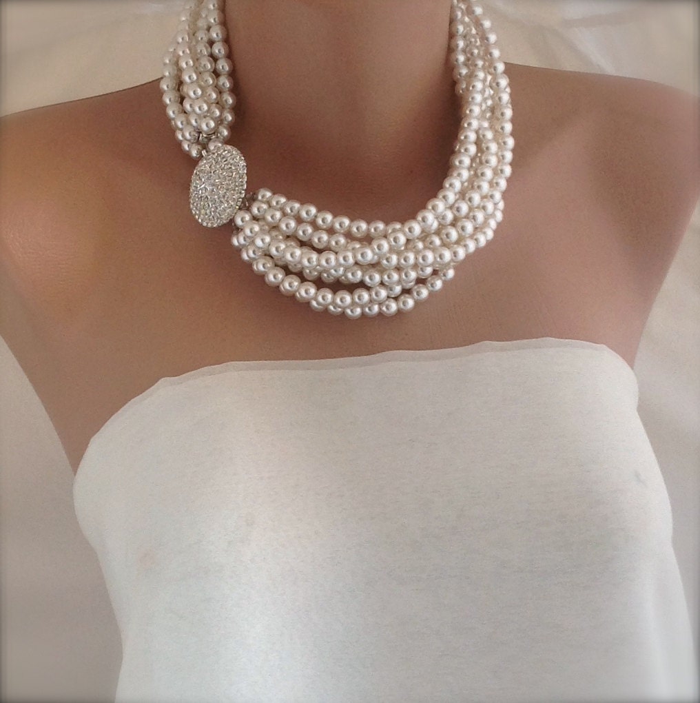 Bridal Jewelry Pearl Necklace - Etsy