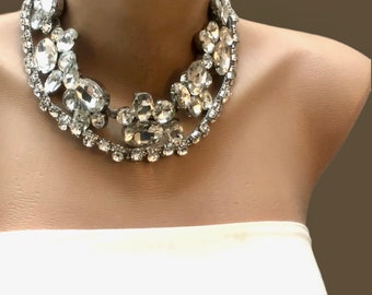 All Luxurious, All Timeless + 30%SALE SA- Bridal Jewelry  Bold Rhinestone Choker