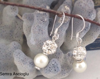 Des boucles d'oreilles luxueuses, intemporelles + 30 % de PROMOTION Mariages, perles et strass