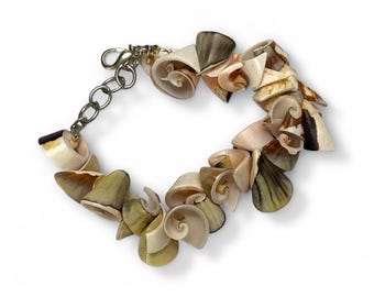 Spiral Seashell Bracelet – Handmade Boho Beach Jewelry