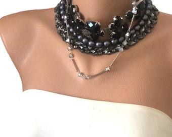 All Luxurious, All Timeless + 30%SALE SA- Black Sparkle Rhinestone Choker