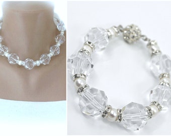 All Luxurious, All Timeless + 30%SALE SA- Swarovski Choker and Bracelet Set with gift Matching Earrings