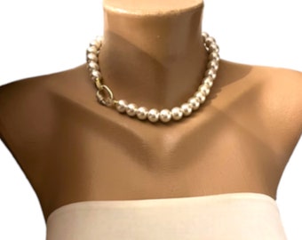 Mothers Day Gift Beige PEarl Choker